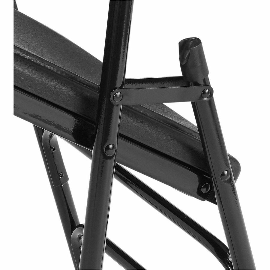 National Public Seating 1100 Series Fan-Back Folding Chair - Black Seat Color - Plastic Seat Material - Black Back Color - Plastic Back Material - Black Frame Color - Tubular Steel Frame Material - High Back - Black - Plastic, Polypropylene - 4 / Carton