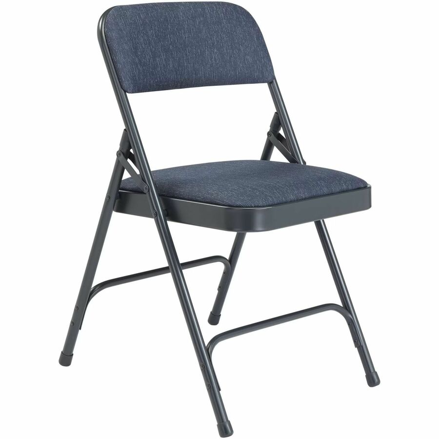 National Public Seating 2200 Series Folding Chair - Imperial Blue Seat Color - Fabric, High Density Foam (HDF) Seat Material - Imperial Blue Back Color - High Density Foam (HDF) Back Material - Char Blue Frame Color - Tubular Steel, Metal Frame Material -
