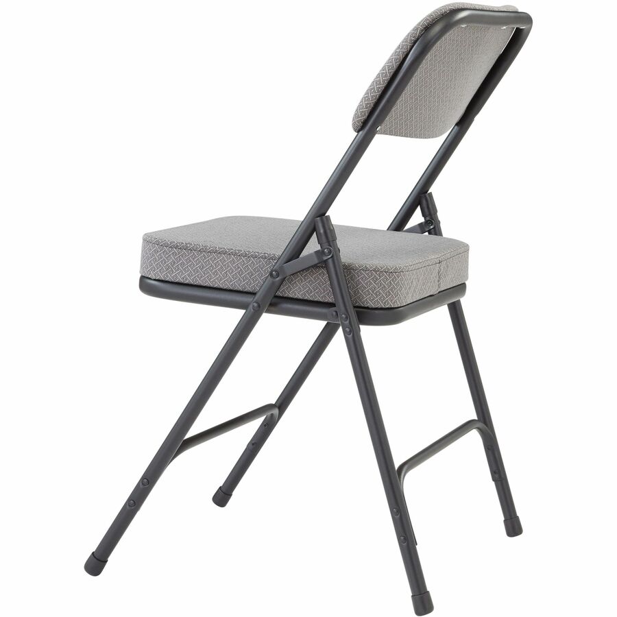 National Public Seating 3200 Series Folding Chairs - Charcoal Gray Seat Color - Fabric, Foam Seat Material - Charcoal Gray Back Color - Fabric, Foam Back Material - Black Frame Color - Tubular Steel Frame Material - Charcoal Gray - Fabric, Vinyl, Polyprop