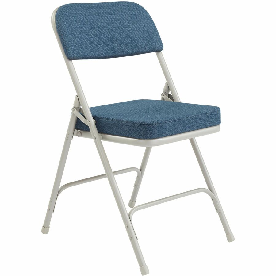 National Public Seating 3200 Series Folding Chairs - Regal Blue Seat Color - Fabric, Foam Seat Material - Regal Blue Back Color - Fabric, Foam Back Material - Gray Frame Color - Tubular Steel Frame Material - Regal Blue - Fabric, Vinyl, Polypropylene - 2 