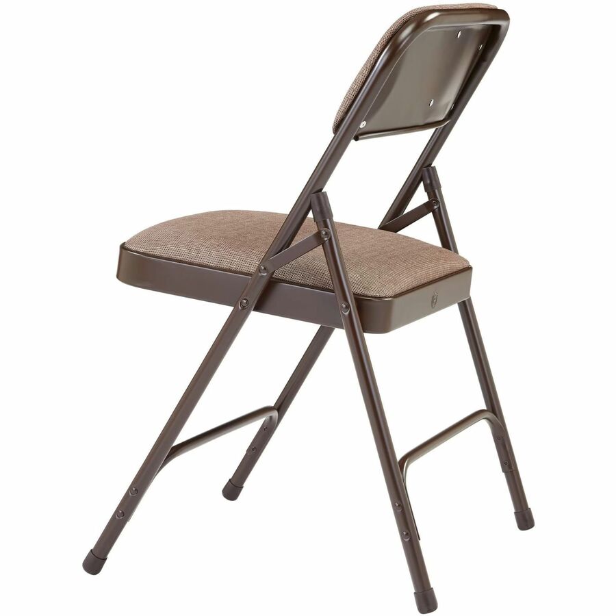 National Public Seating 2200 Series Folding Chair - Russet Walnut Seat Color - Foam, Fabric Seat Material - Russet Walnut Back Color - Fabric Back Material - Gray Frame Color - Metal, Powder Coated Steel Frame Material - Russet Walnut - Fabric, Polypropyl