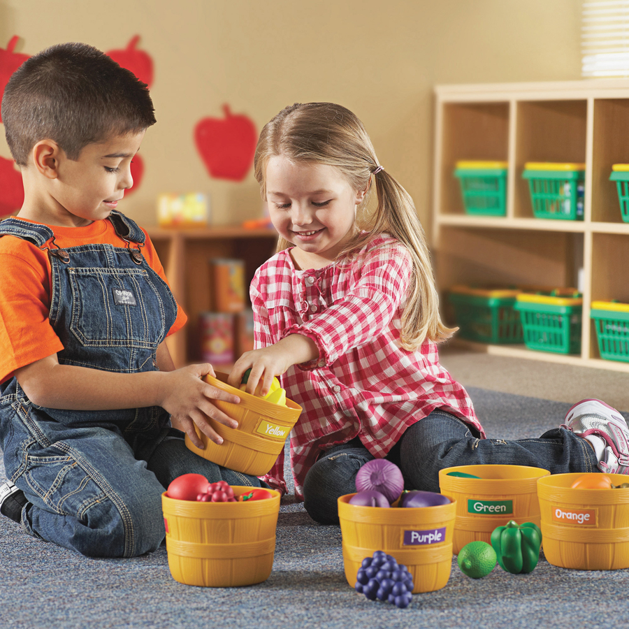 Learning Resources Farmer's Market Color Sorting Set - Skill Learning: Color Identification, Sorting, Nutrition, Food, Gardening - 3-7 Year - Counting & Sorting - LRN3060