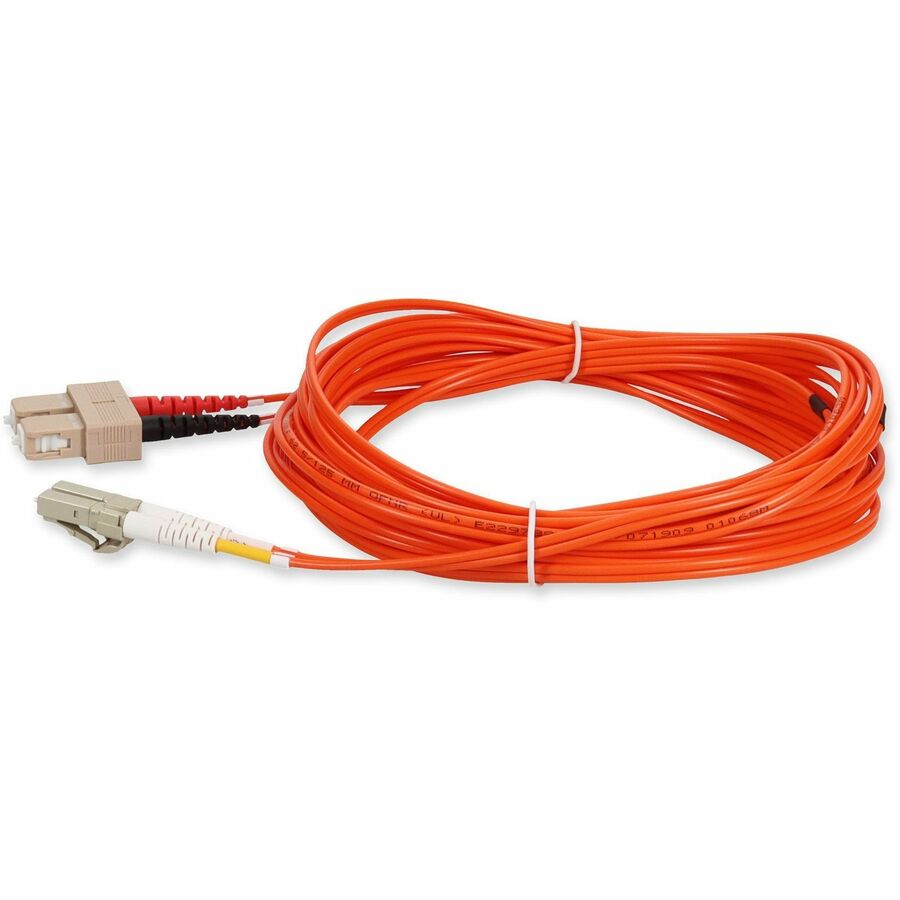 AddOn 3m SC to LC Orange OM1 Duplex OFNR (Riser-Rated) MMF Fiber Patch Cable