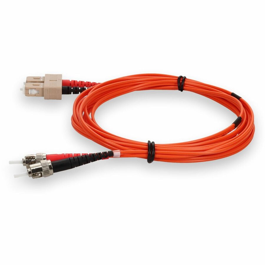 AddOn 3m ST to SC Orange OM1 Duplex OFNR (Riser-Rated) MMF Fiber Patch Cable