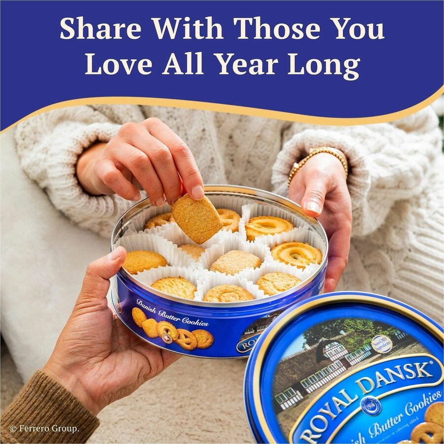 Office Snax Royal Dansk Danish Butter Cookies - Preservative-free - Butter - 12 oz - 1 Each