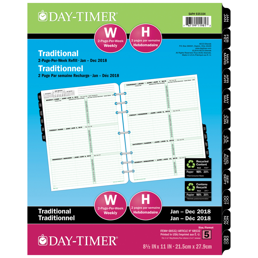 DayTimer Folio Organizer Refill Schelters Stockroom Supply Co