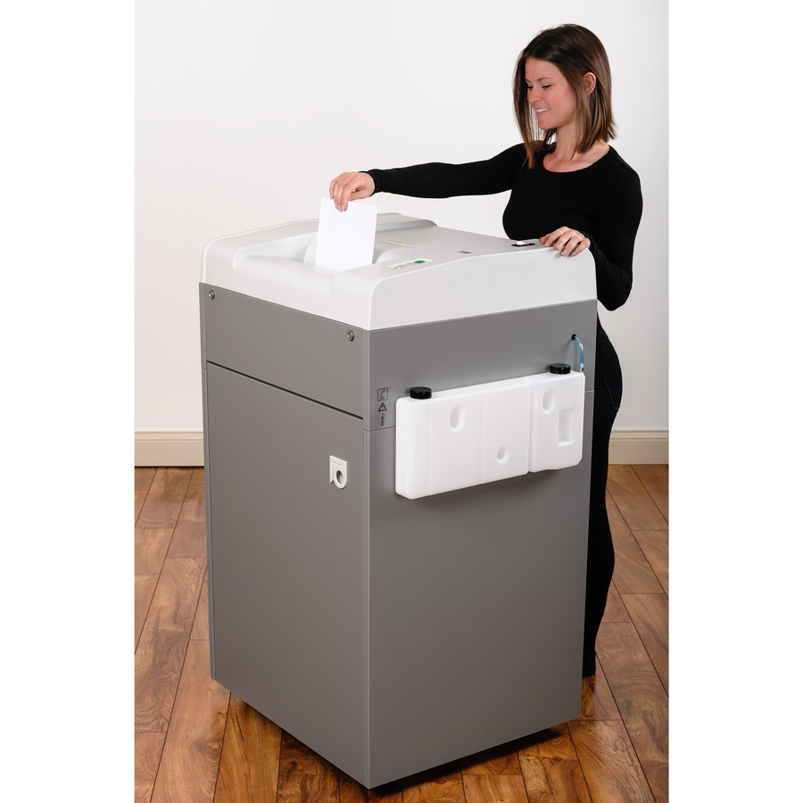Dahle 20394 High Security Paper Shredder w/Automatic Oiler - Continuous Shredder - Extreme Cross Cut - 11 Per Pass - for shredding Paper - 0.039" x 0.185" Shred Size - P-7 - 35 ft/min - 16" Throat - 50 gal Wastebin Capacity - 2982.80 W - Gray