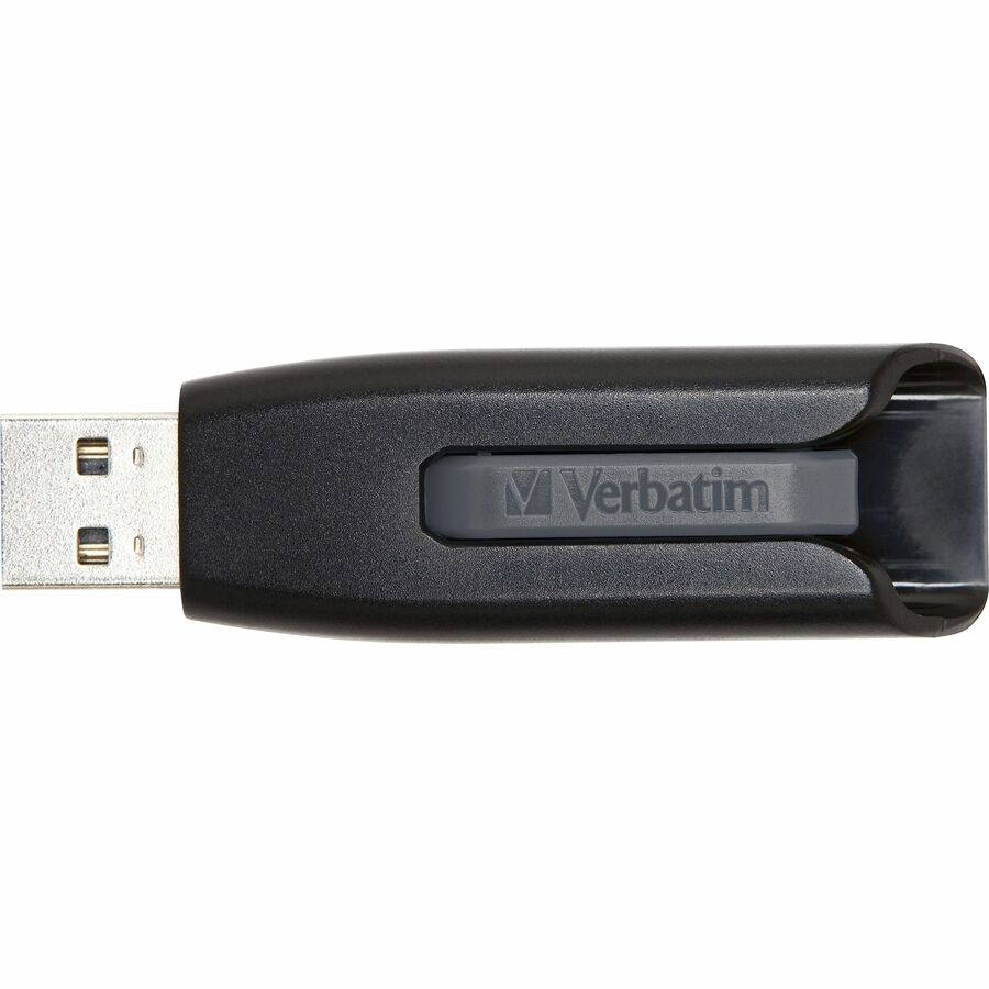 Verbatim 64GB Store 'n' Go V3 USB 3.0 Flash Drive - Gray - 64 GB - USB 3.0 - 80 MB/s Read Speed - 25 MB/s Write Speed - Black, Gray - Lifetime Warranty - 1 Each - USB Drives - VER49174