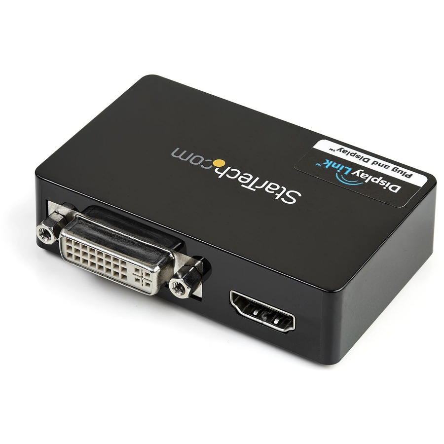 StarTech.com USB 3.0 to HDMIÂ® and DVI Dual Monitor External Video Card  Adapter - Connect an HDMI and DVI-I-equipped display through a USB 3.0 port,  for a 1080p HD external multi-monitor solution 