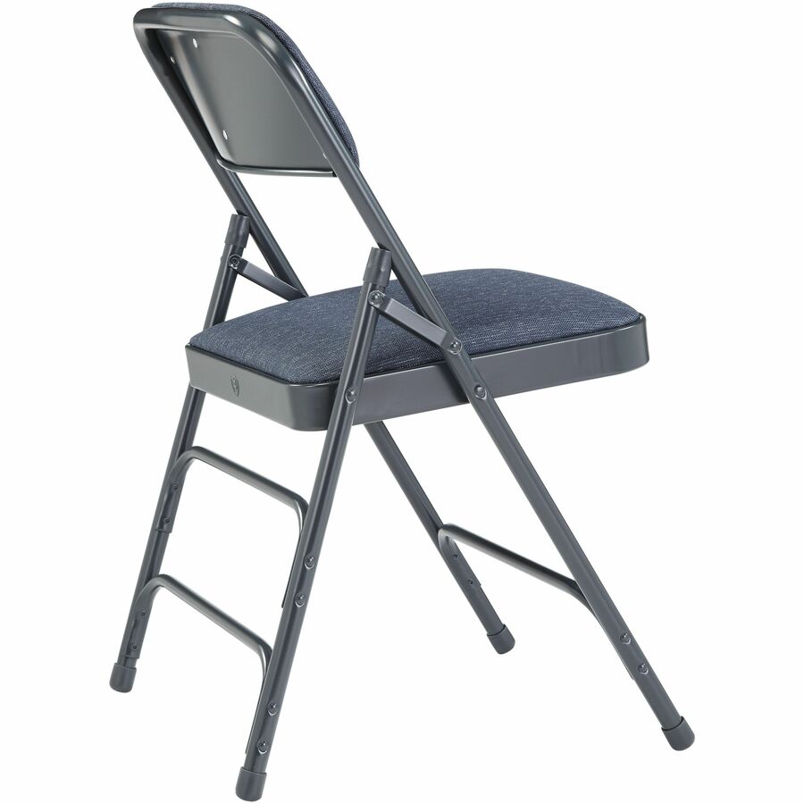 National Public Seating 2300 Series Folding Chair - Imperial Blue Seat Color - High Density Foam (HDF), Fabric Seat Material - Imperial Blue Back Color - High Density Foam (HDF) Back Material - Char Blue Frame Color - Tubular Steel Frame Material - Imperi