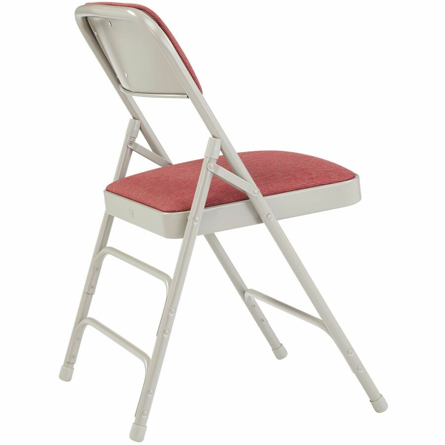 National Public Seating 2300 Series Folding Chair - Majestic Cabernet Seat Color - High Density Foam (HDF), Fabric Seat Material - Majestic Cabernet Back Color - High Density Foam (HDF) Back Material - Gray Frame Color - Tubular Steel Frame Material - Maj