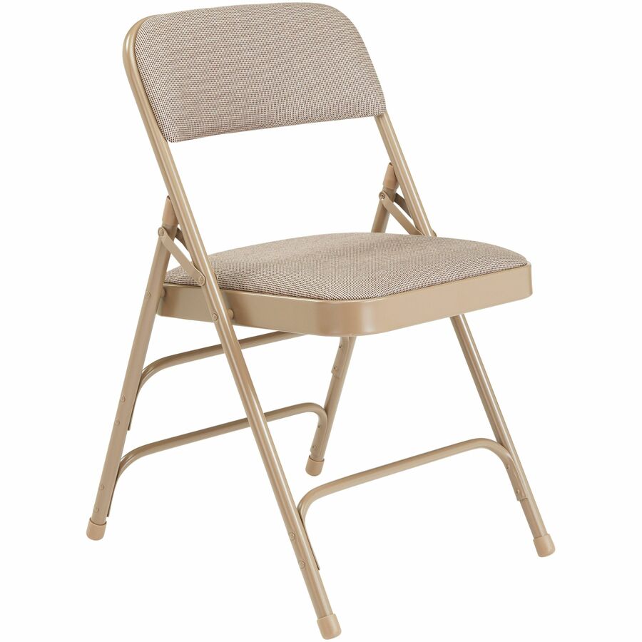 National Public Seating 2300 Series Folding Chair - Café Beige Seat Color - High Density Foam (HDF), Fabric Seat Material - Café Beige Back Color - High Density Foam (HDF) Back Material - Beige Frame Color - Tubular Steel Frame Material - Ca
