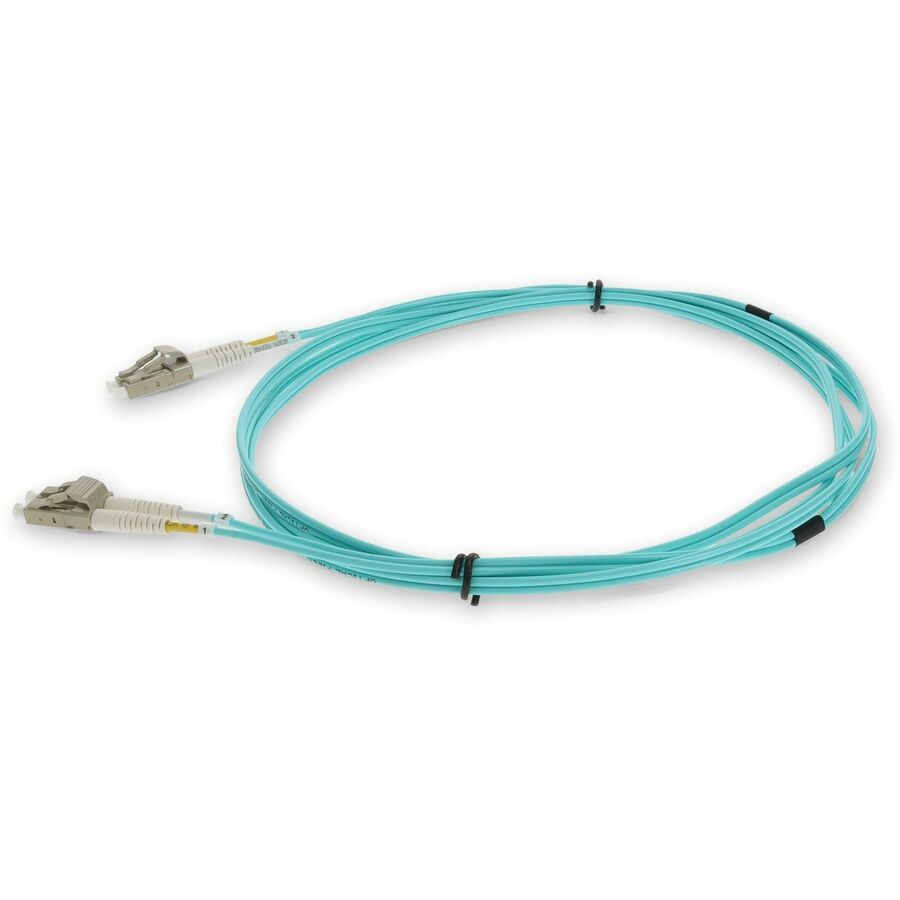 AddOn 3m LC to LC Aqua OM3 Duplex OFNR (Riser-Rated) MMF (Multi Mode) Fiber Patch Cable, 50/125
