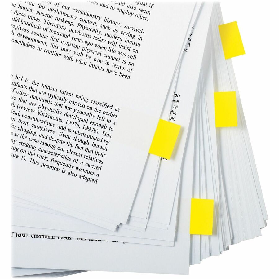 Post-it® Flags in Desk Grip Dispenser - 200 - 1" x 1 3/4" - Rectangle - Unruled - Yellow - Removable, Self-adhesive - 200 / Pack