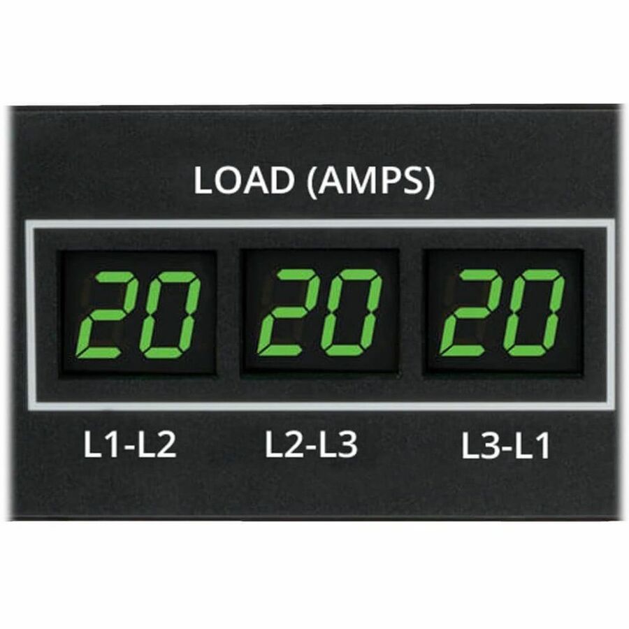 Eaton Tripp Lite Series 14.4kW 3-Phase Local Metered PDU, 208V Outlets (36 C13, 6 C19, 3 L6-30R) Hubbell 50A CS8365C, 6 ft. (1.83 m) Cord, 0U Vertical, TAA