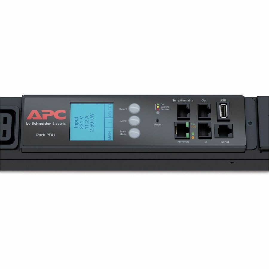 APC NetShelter Metered Rack PDU, 0U, 17.3kW, 208V, 3 phase, 60A, 30 C13 outlets