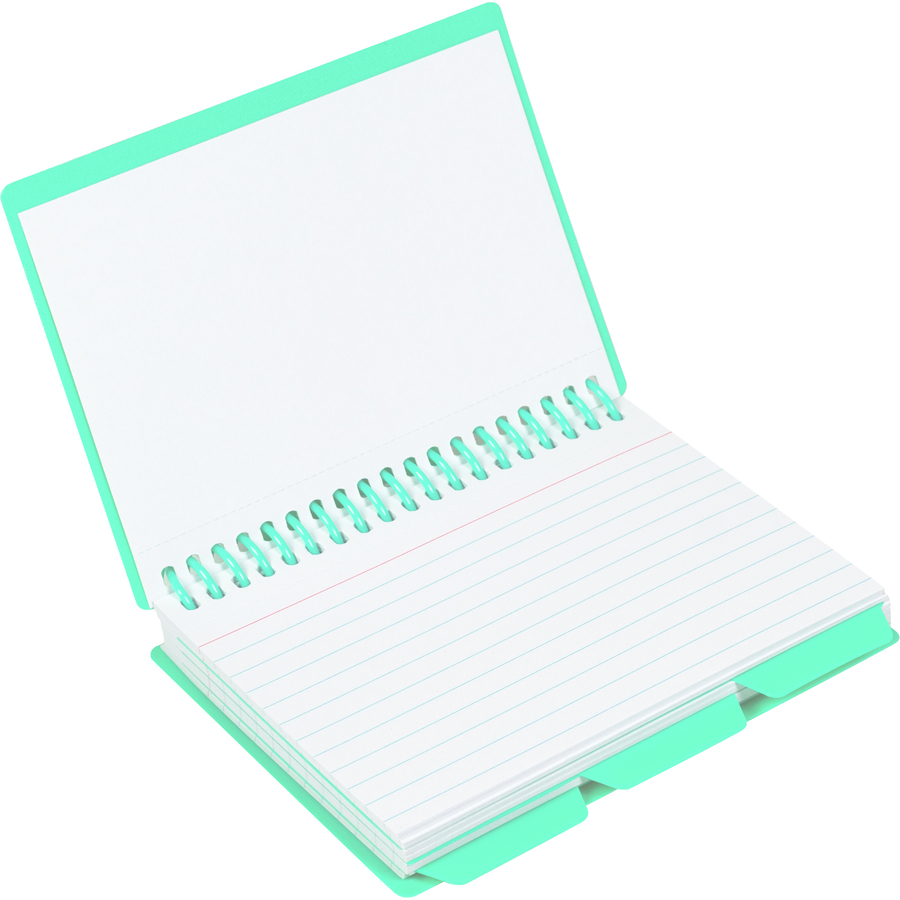 C-Line Spiral Bound Index Card Notebook with Index Tabs - Assorted Tropic Tones Colors, 1/EA, 48750