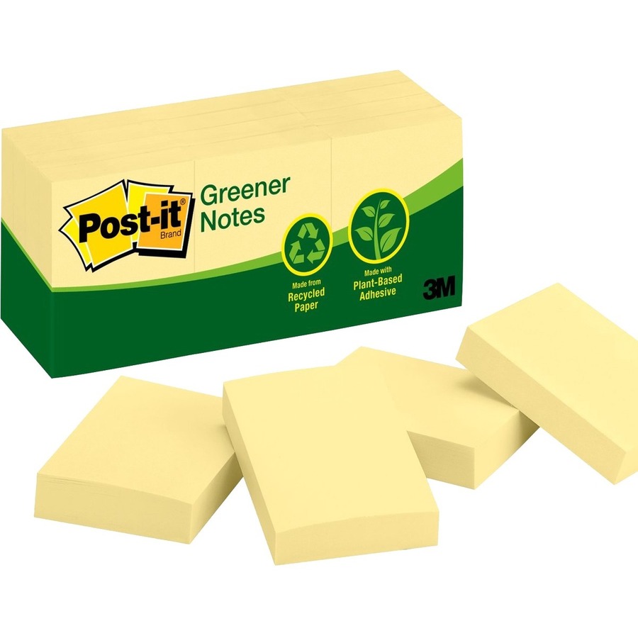 Feuillets autoadh&eacute;sifs Post-it&reg; recycl&eacute;s - Post-it&reg;