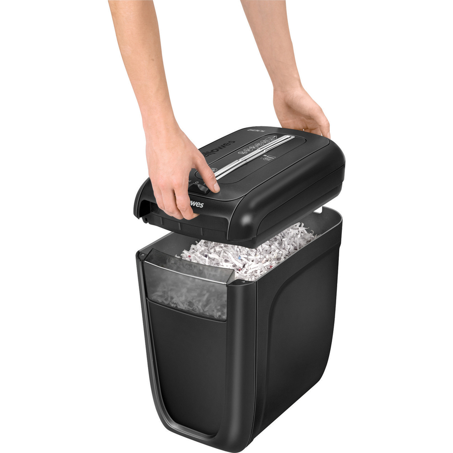 Fellowes Powershred® 60Cs Cross-Cut Shredder - Non-continuous Shredder - Cross Cut - 10 Per Pass - for shredding Staples, Credit Card, Paper Clip, Paper - 0.156" x 1.560" Shred Size - P-4 - 14 ft/min - 8.75" Throat - 6 Minute Run Time - 20 Minute Cool