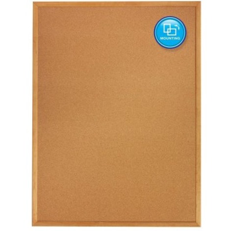 Quartet Standard Cork Bulletin Board - Oak Finish Frame - 48"H x 72"W - Cork/Fabric Bulletin Boards - QRT3413830700