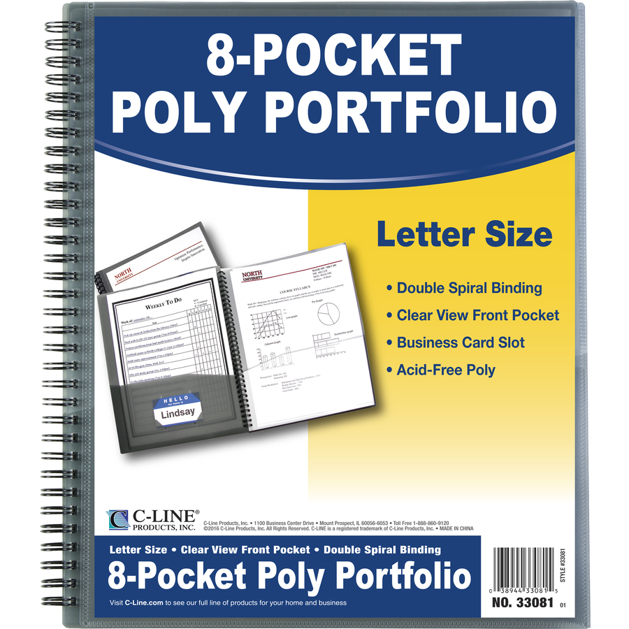 Oxford® Poly 8-Pocket Folder, Letter, Red