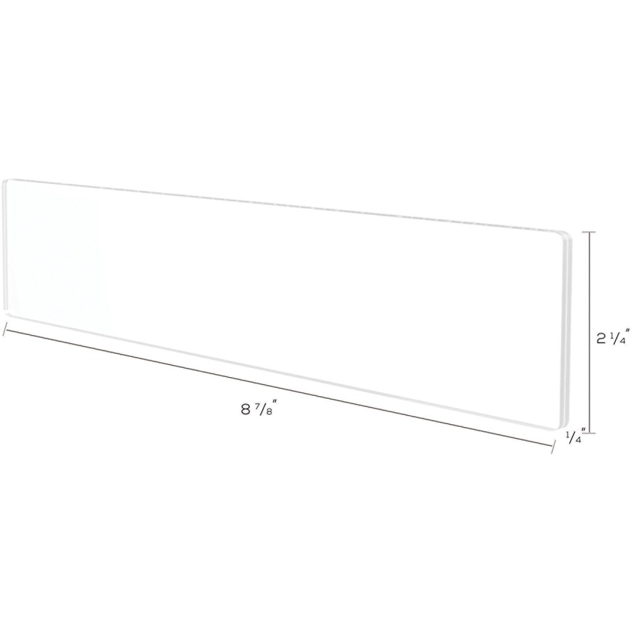 Deflecto Cubicle Nameplate Sign Holder - 1 Each - 8.50" (215.90 mm) Width x 2" (50.80 mm) Height - Rectangular Shape - Insertable, Magnetic - Plastic - Clear = DEF587501