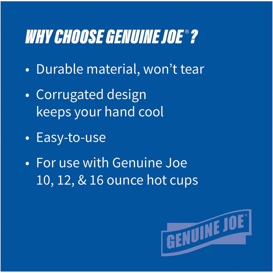 Genuine Joe Protective Corrugated Cup Sleeve - 50 - Brown - Cup & Mug Accessories - GJO19049PK