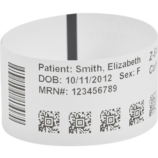 Zebra Z-Band Ultra Soft 1 x 6 inch synthetic direct thermal wristbands with coated adhesive — alternate view 1