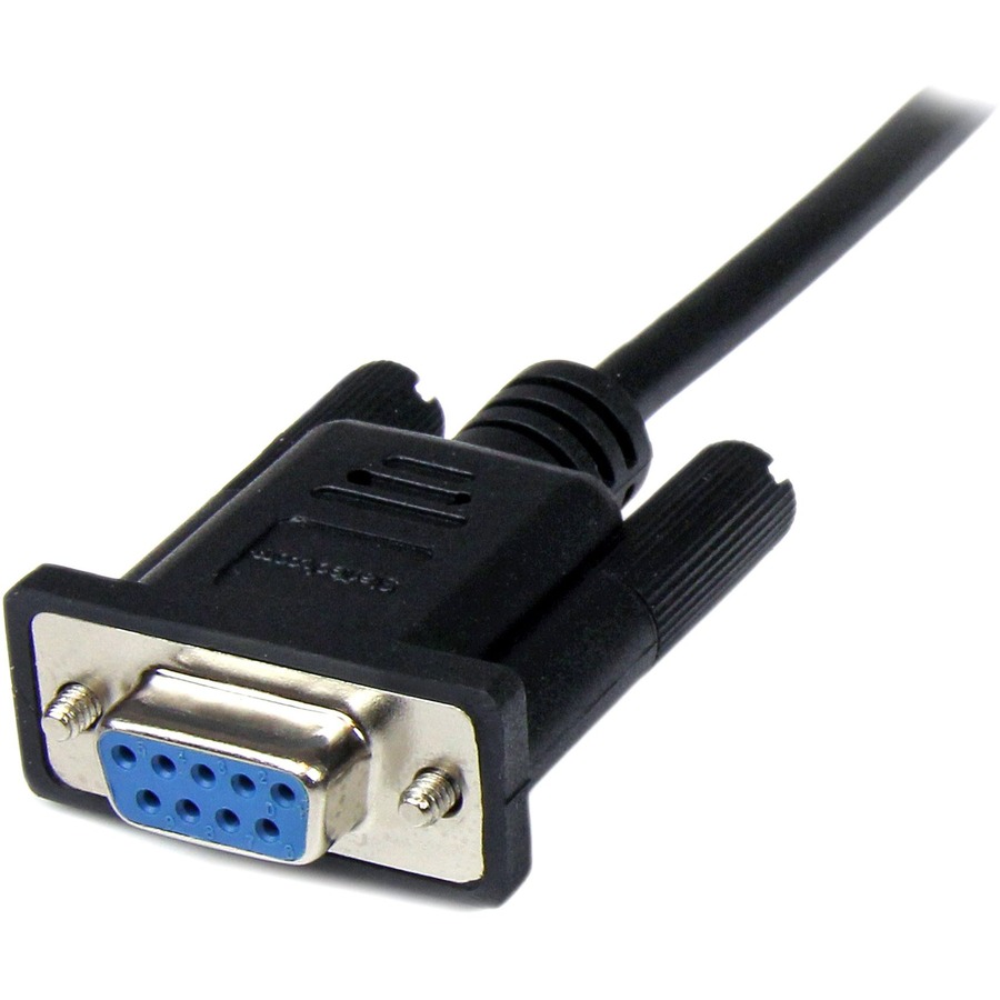StarTech.com 2m Black DB9 RS232 Serial Null Modem Cable F/M - Power ...