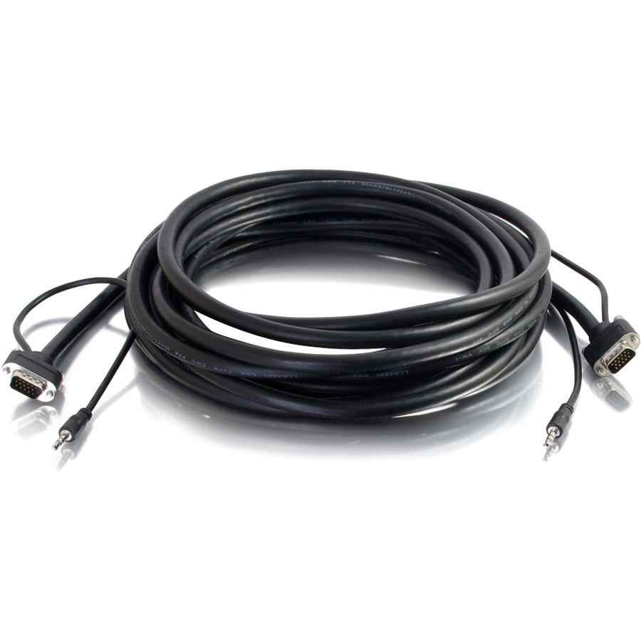 C2G 15ft Select VGA and 3.5mm Stereo Audio Cable - VGA and AUX Cable - In-Wall CMG Rated - M/M