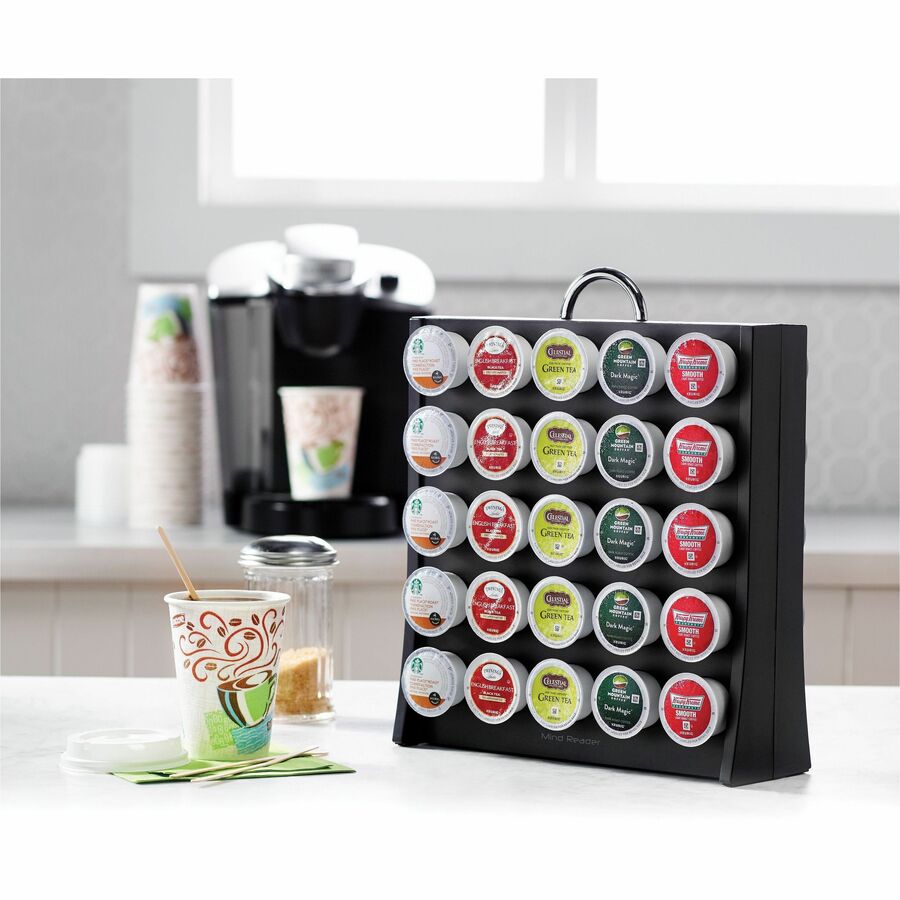 Mind Reader EMS Mind 50 Pod Wall Coffee Dispenser - 50 x Coffee Pod - 13.5" Height x 12" Width x 5.5" Depth - Self-locking, Rubber Feet - 1 Each