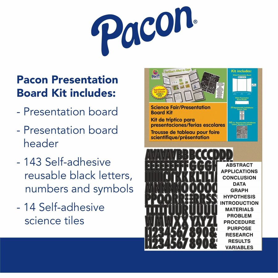 Pacon Presentation Board Project Kit with Project Papers 