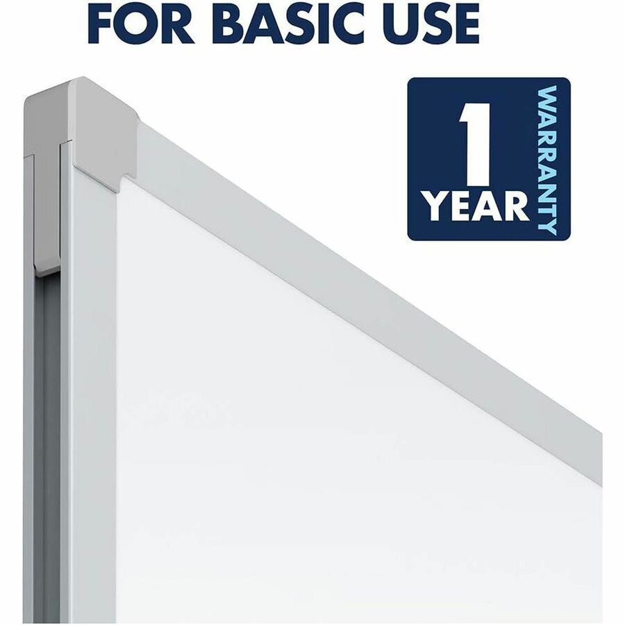 Mead Basic Dry-Erase Board - 48" (4 ft) Width x 36" (3 ft) Height - White Melamine Surface - Silver Aluminum Frame - Durable - 1 Each