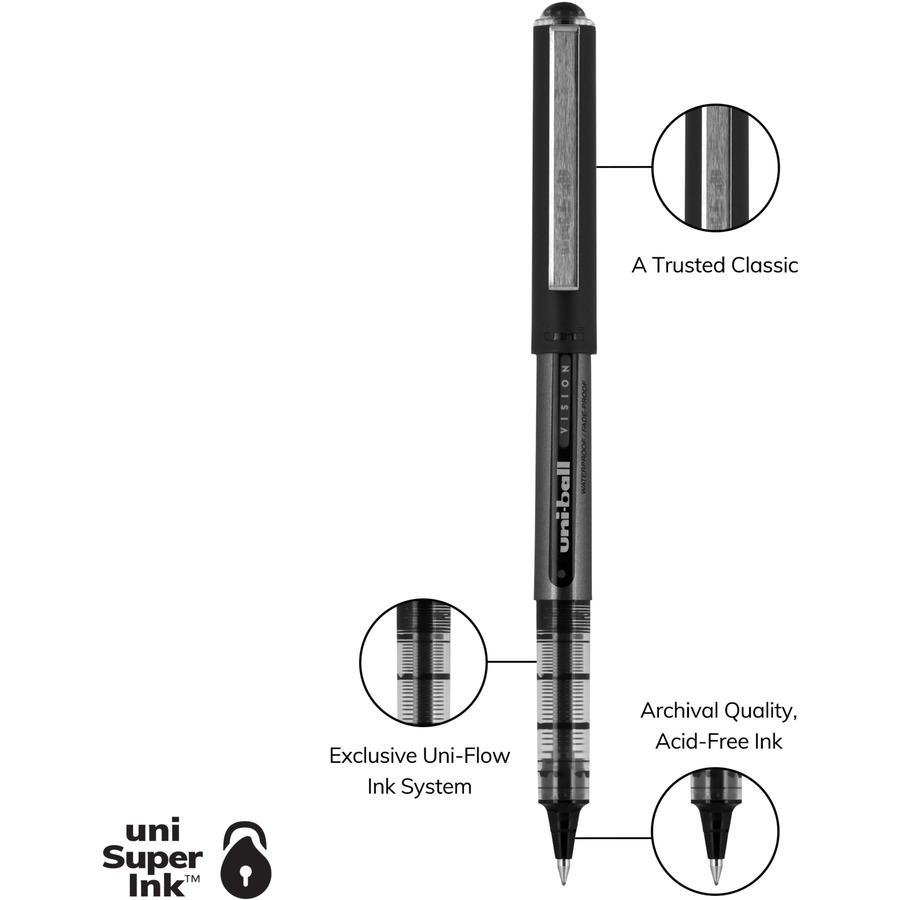 Uni-Ball Vision Roller Ball Pen - Micro Pen Point - 0.5 mm Pen