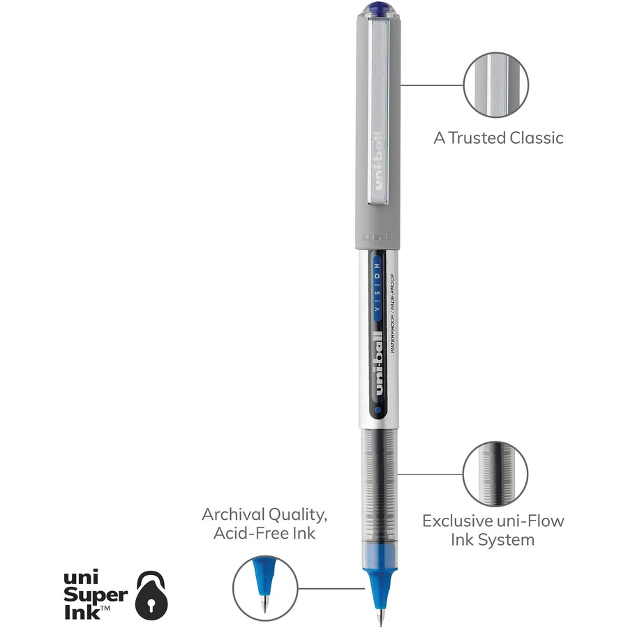 Uni-ball Uniball Vision Needle Rollerball Pens Fine Point 0.7mm