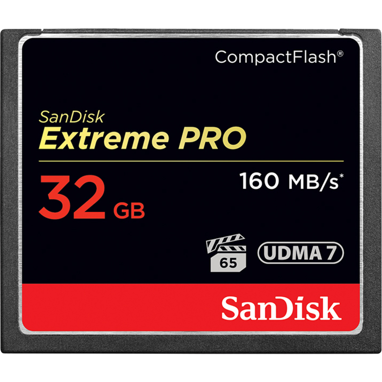 SanDisk Extreme Pro 32 GB CompactFlash - 160 MB/s Read - 65 MB/s Write - Lifetime Warranty