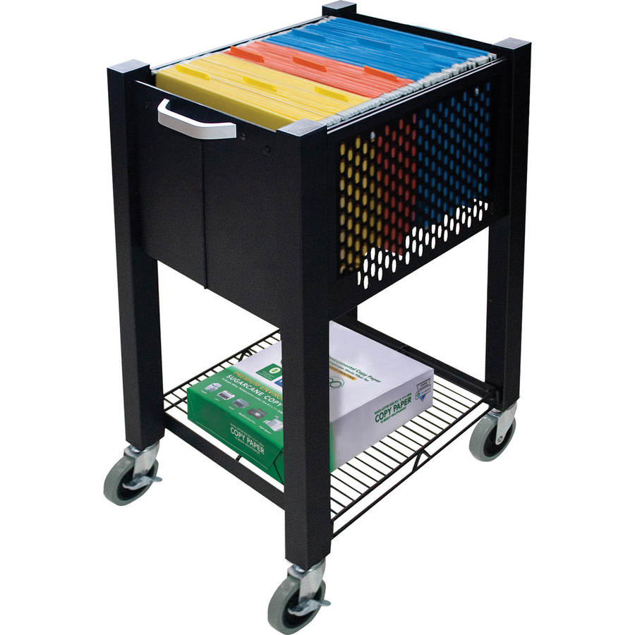 Vertiflex InstaCart Sidekick File Cart - 4 Casters - 2.75" Caster Size - Steel - x 15.5" Width x 13.8" Depth x 26.3" Height - Black - 1 Each