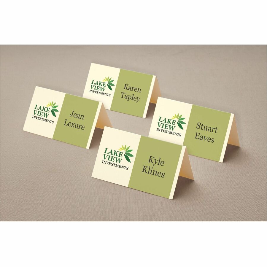 Avery® Sure Feed Tent Cards - 79 Brightness - 2" x 3 1/2" - 160 / Pack - FSC Mix - Heavyweight, Durable, Repositionable, Rounded Corner, Uncoated - Ivory