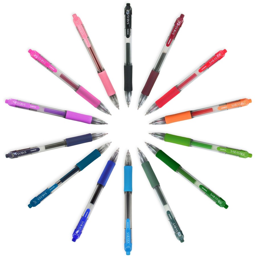 Zebra SARASA dry X20 Retractable Gel Pen - Medium Pen Point - 0.7 mm Pen Point Size - Retractable - Blue Gel-based Ink - Plastic Barrel - 14 / Pack