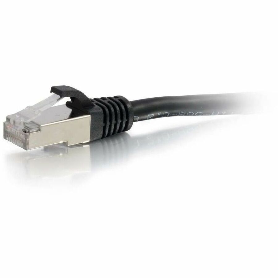 Black 10 ft Legrand C2G Cat6a shielded snagless patch cable with gold RJ-45 connectors — alternate view 1