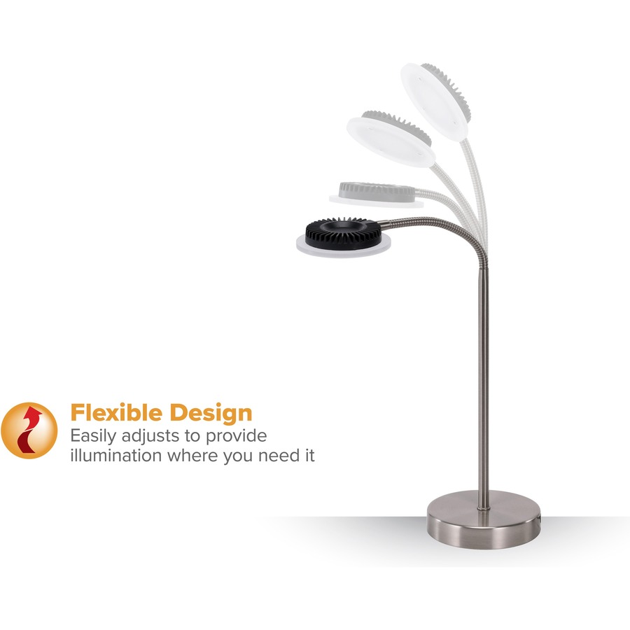 Vision Triton Desk Lamp with 2 USB Ports - LED Bulb - Sand Nickel - 350 Lumens - Acrylic - Desk Mountable - Lamps - BOSVLED625D