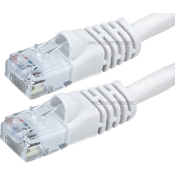 Monoprice 50FT 24AWG Cat5e 350MHz UTP Bare Copper Ethernet Network Cable - White