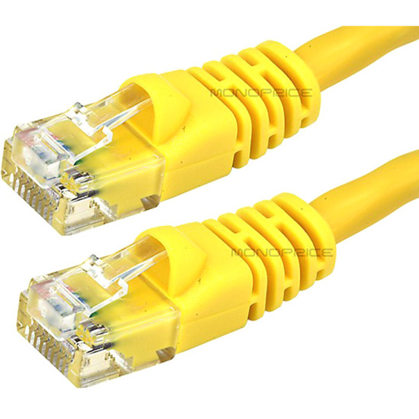 Monoprice 50FT 24AWG Cat6 550MHz UTP Ethernet Bare Copper Network Cable - Yellow