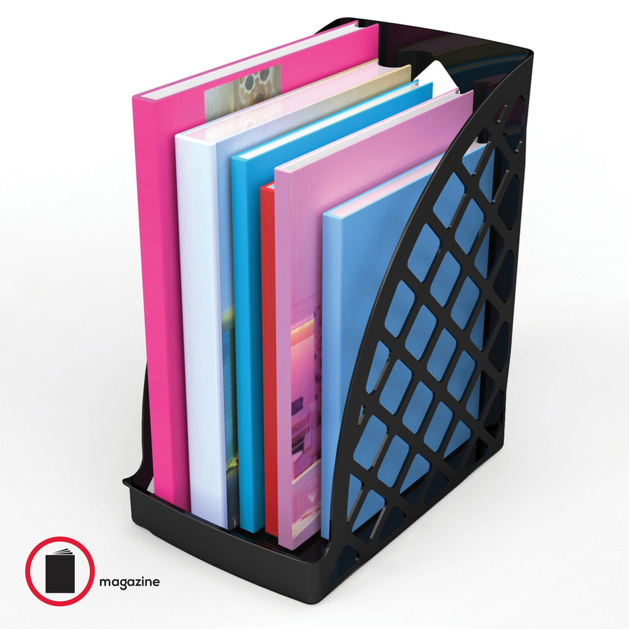 Deflecto Sustainable Office Magazine File - Black - 1 Each = DEF34904