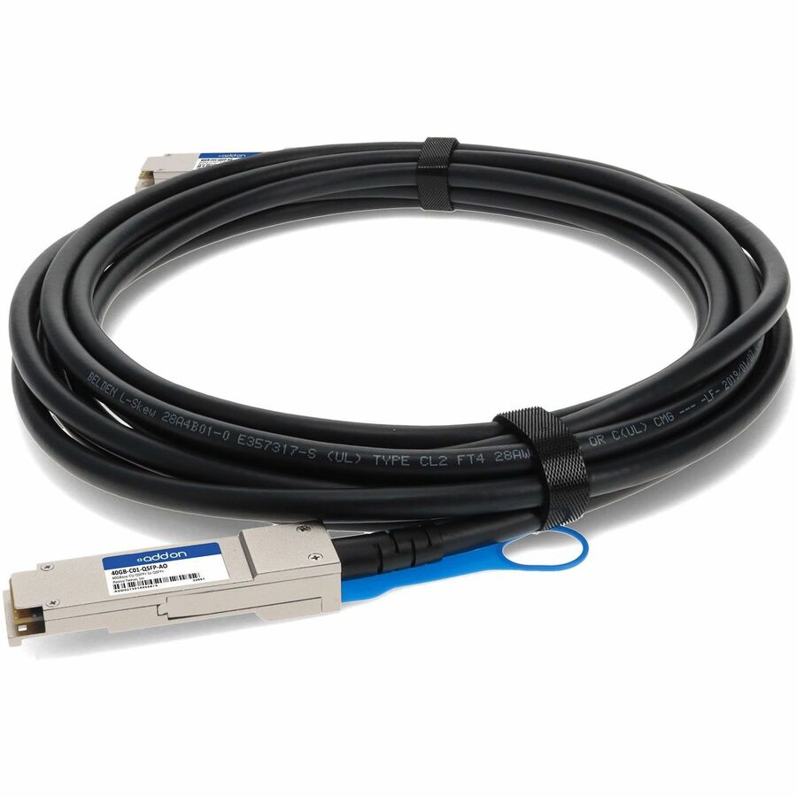 AddOn 1 m 40 GbE QSFP+ direct-attach copper DAC cable for short-reach rack connections — alternate view 1