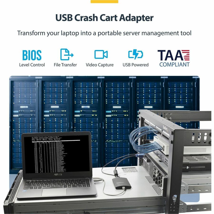 StarTech USB Crash Cart Adapter with File Transfer & Video Capture at 1920 x1200 60Hz, TAA