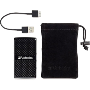 Verbatim 256GB Vx450 External SSD, USB 3.0 with mSATA Interface - Black - USB 3.0 - mini-SATA - 450 MBps Maximum Read Transfer Rate - 350 MBps Maximum Write Transfer Rate - Portable - Black - 1 Pack - Hard Drives - VER47681
