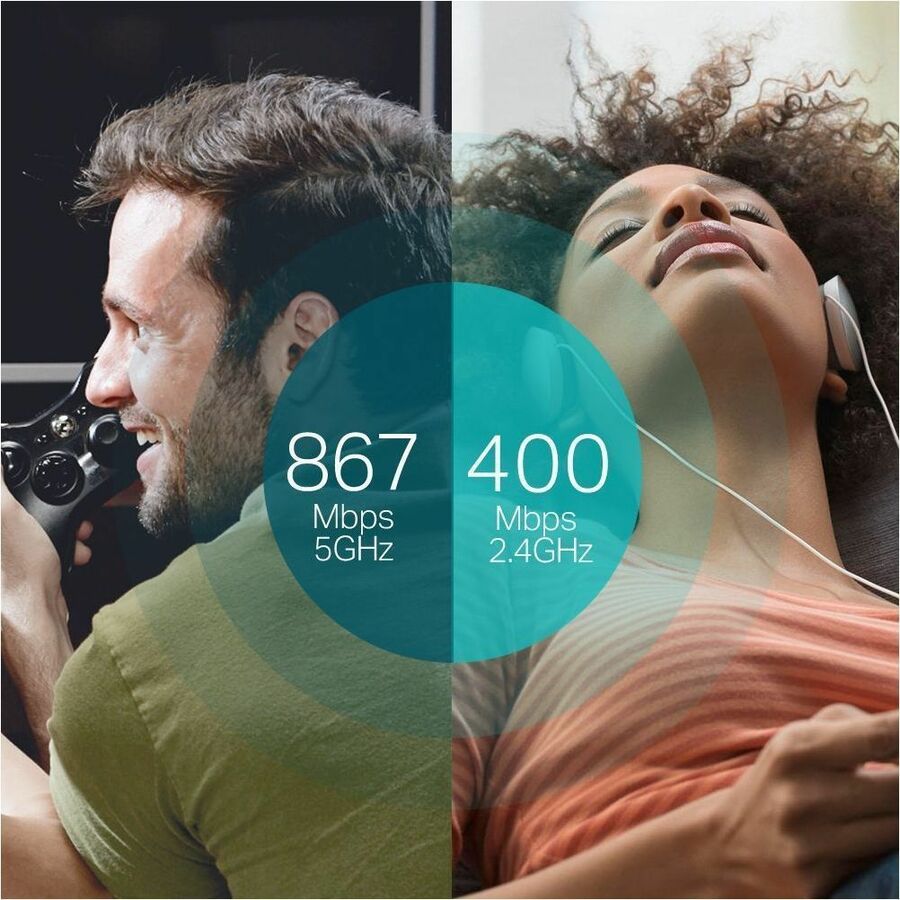 TP-LINK Archer T4U AC1200 Wireless Dual Band USB Adapter, 2.4GHz 300Mbps/5Ghz 867Mbps, USB 3.0, One-Button Setup, Support Windows XP/Vista/7/8