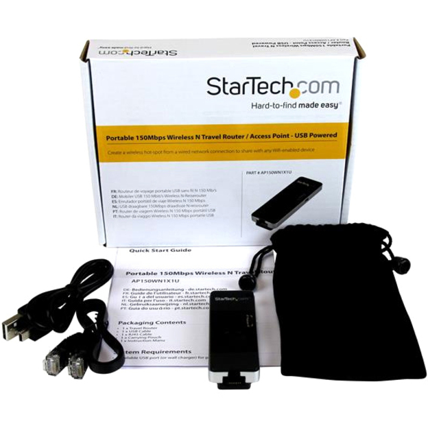 StarTech.com Portable Wireless N WiFi Travel Router / Access Point / Repeater - USB Powered