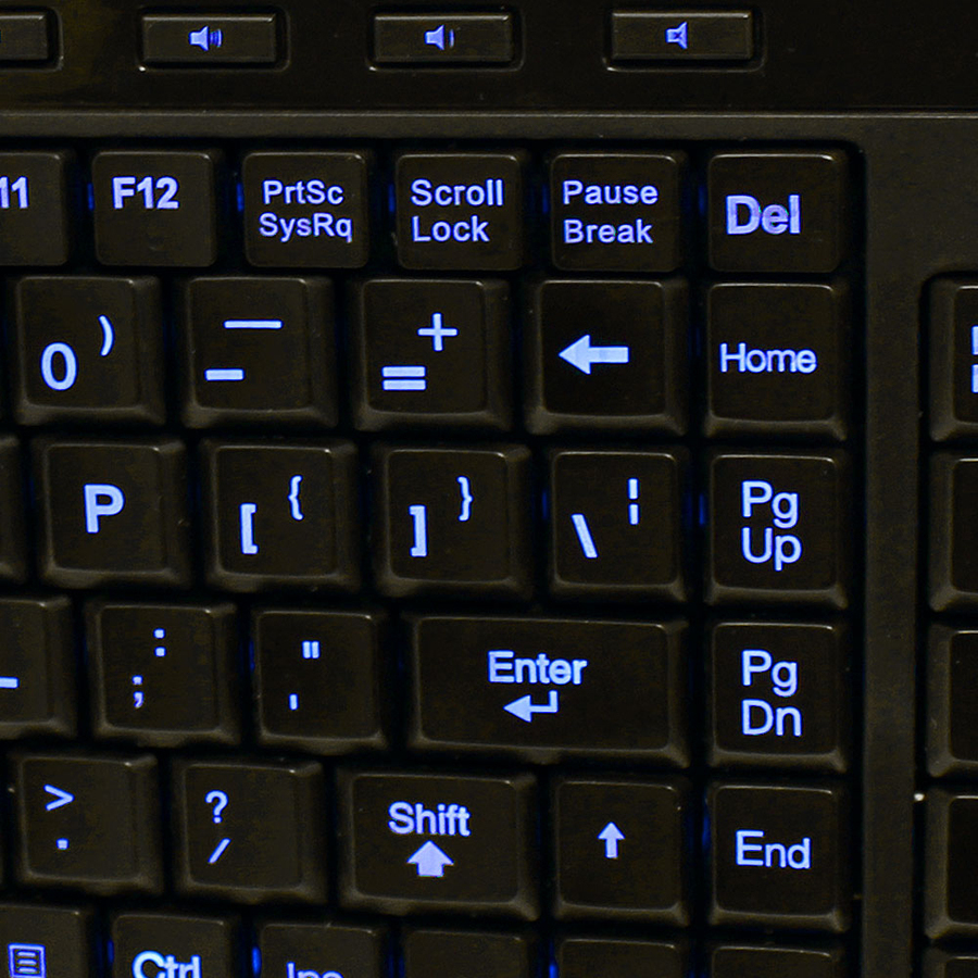 Adesso 3-Color Illuminated Compact Multimedia Keyboard